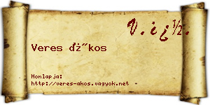 Veres Ákos névjegykártya